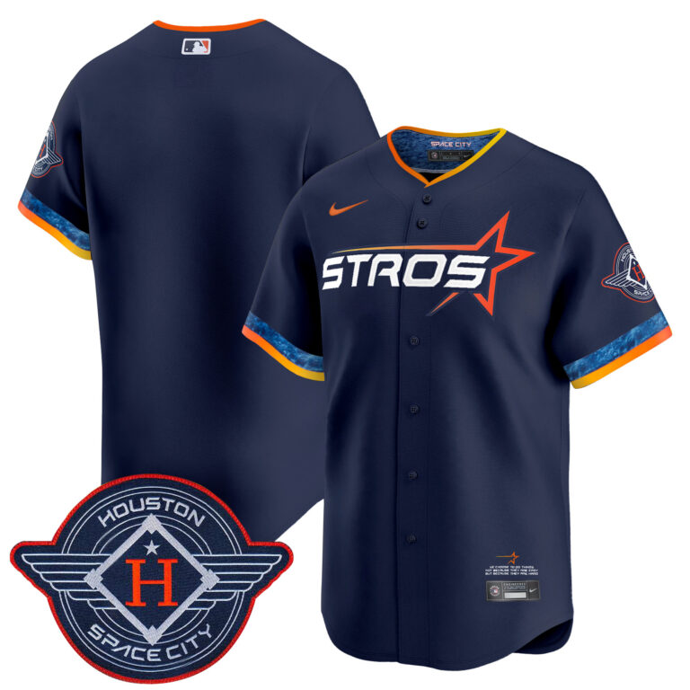 Men Houston Astros cream blue 2025 City Connect Vapor Limited Stitched Jersey->houston astros->MLB Jersey